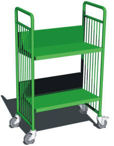 wózek biblioteczny 12 - kolor zielony