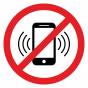 zakaz używania telefonu
na piktogramie telefon komórkowy przekreślony na czerwono